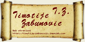 Timotije Zabunović vizit kartica
